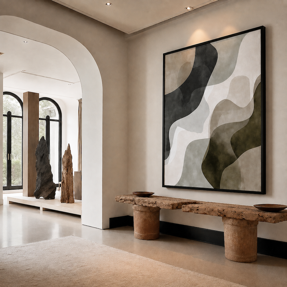 Tableau Contemporain - Green Shapes