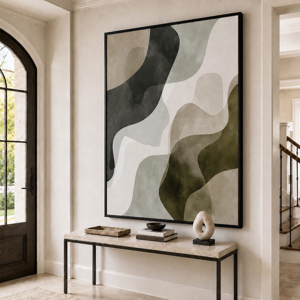 Tableau Contemporain - Green Shapes